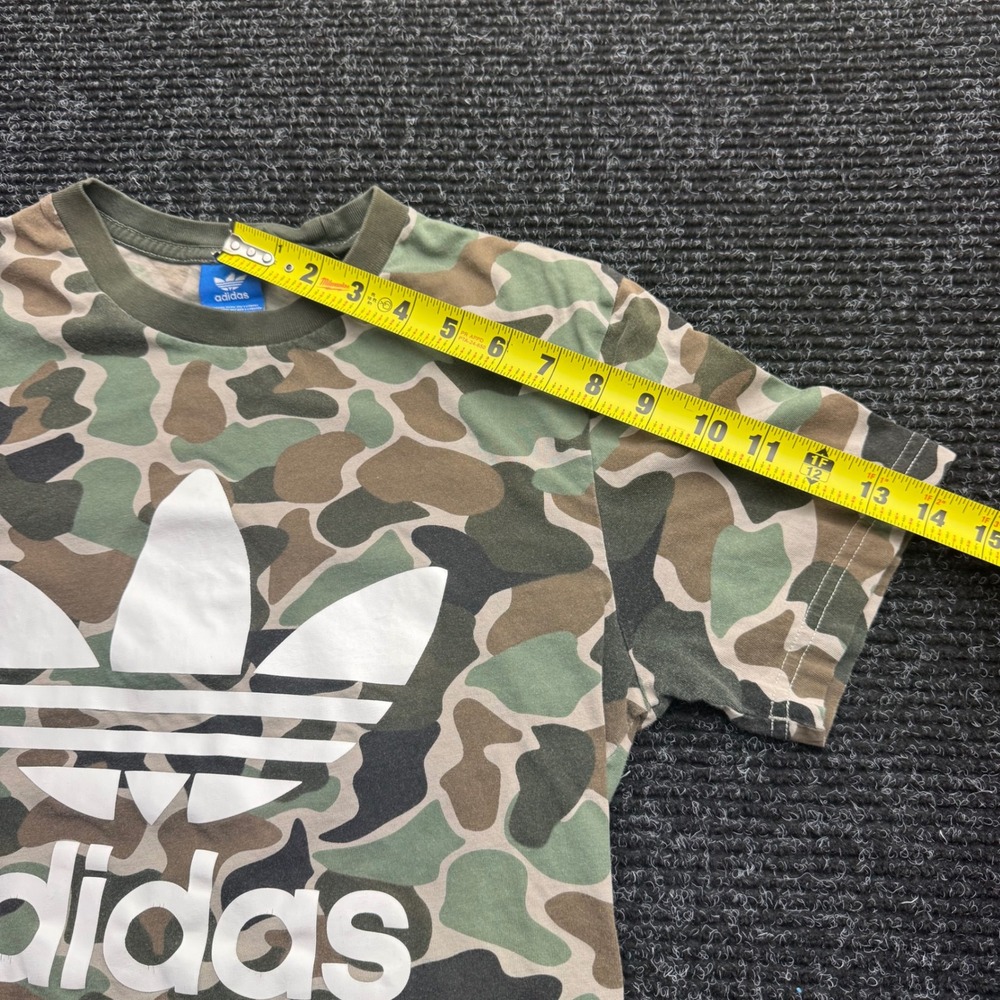 Adidas Originals Mens Camo Trefoil Logo T-Shirt Green Brown Camouflage Tee Small - Picture 4 of 12